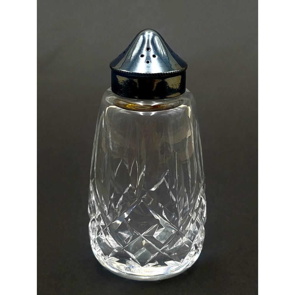 WATERFORD CRYSTAL LISMORE Salt Shaker With Silverplate Lid Vtg